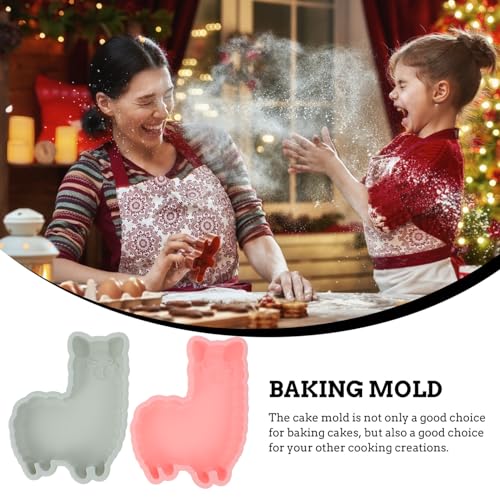 DECORNIJIA 2 Stück Silikon Kuchenform Cartoon Alpaka Backform Hitzebeständig Bpa frei Dessert Backform für Kuchen Pralinen Schokolade Tortenbodenform Einfach zu Reinigen von DECORNIJIA