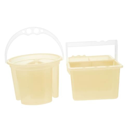 DECORNIJIA 2 Stück Teiliges Aquarell Pinselreiniger aus Robustem PP Tragbar und Leicht mit Henkel für Einfache Handhabung als Täglicher Pinselhalter und Waschbehälter für Künstler und von DECORNIJIA