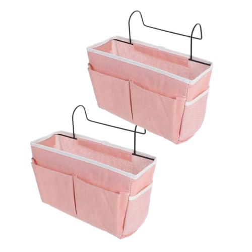 DECORNIJIA 2 Stück Teiliges Betttasche mit Taschen Tragbarer Bett Organizer für Studentenwohnheim Multifunktionaler Hängender Aufbewahrungskorb für Bücher Magazine und Persönliche Gegenstände von DECORNIJIA