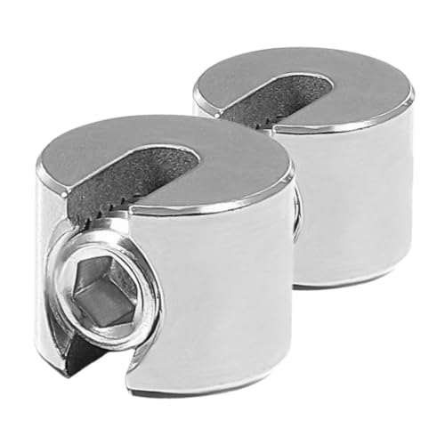 DECORNIJIA 2 Stück Teiliges Edelstahl Seilklemmen Flachschlitz Drahtseilklemme für Gartenzaun und Planenbefestigung Rostfrei Langlebig und Einfach zu Montieren von DECORNIJIA