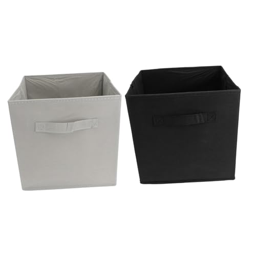 DECORNIJIA 2 Stück Teiliges Faltbares Aufbewahrungsbox aus Robustem Vliesstoff Multifunktional für Zuhause und Büro Platzsparend Praktische Haushaltsorganizer Schwarz von DECORNIJIA