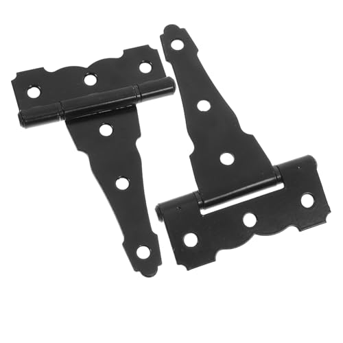 DECORNIJIA 2 Stück Türscharnier T Förmige Schuppenscharniere für Holztüren Matte Schwarze Dekoration Langlebig und Robust für Scheunentore und Gartenanlagen von DECORNIJIA