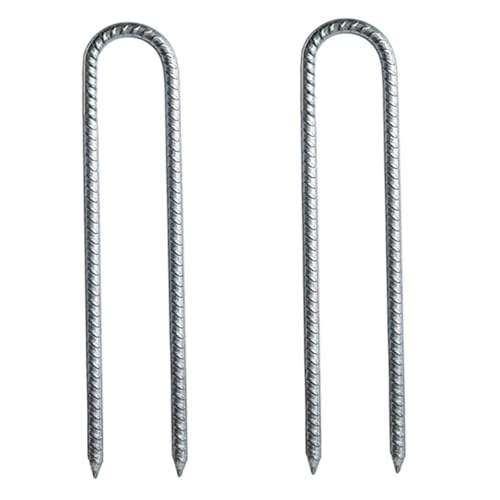DECORNIJIA 2 Stück U förmige Zeltheringe aus Robustem Stahl mit Doppelter Spitze Installieren Geeignet für Camping Garten Trampoline Schaukel Zelte und Vordächer von DECORNIJIA