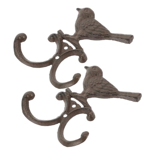 DECORNIJIA 2 Stück Vintage Wandhaken Vogel Design aus Gusseisen Dekorative Garderobenhaken für Zuhause Stabiler Mehrzweck Wandhalter zum Aufhängen von Mänteln Taschen Schlüsseln Platzsparend von DECORNIJIA