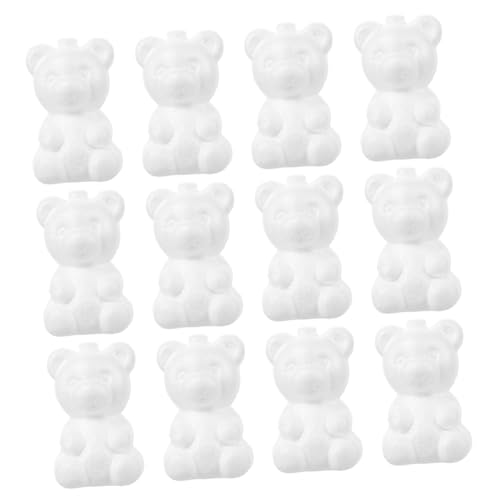 DECORNIJIA 20 Stück Teiliges DIY Schaumbär Lebensnahe Bärenform Modellierung Kreative Weiße Styroporfiguren zum Basteln von Stilvollen Blumenarrangements und Dekorativen Handwerksprojekten von DECORNIJIA