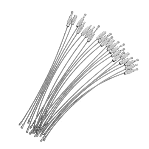 DECORNIJIA 20 Stück Teiliges Rostfreie Stahlseil Schlüsselringe mit Großer Schlaufe Vielseitig Einsetzbar für Outdoor Wandern Camping Stabile Drahtseilschlaufe Robust und Einfach mit von DECORNIJIA