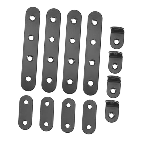 DECORNIJIA 24 Stück Teiliges Set Schwarzer Winkelverbinder aus Edelstahl Verschiedene Robuste Eckwinkel für Holzrahmenmöbel Stabile Regalhalterung für DIY Möbelbau und Reparatur von DECORNIJIA