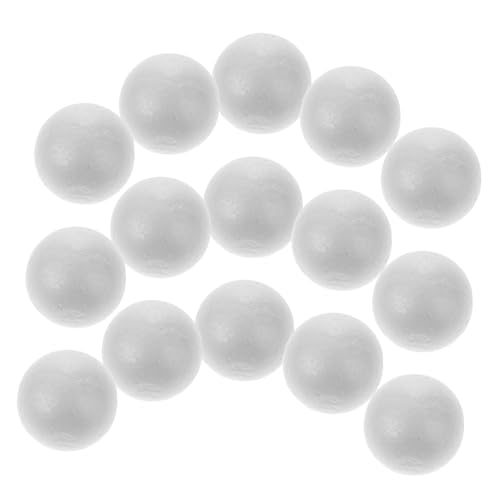 DECORNIJIA 25 Stück Teiliges Weiße Polystyrolkugeln Feste Runde Bastel und Dekokugeln für DIY Hochzeit Weihnachtsdeko Modellbau und Kreative Handwerksprojekte von DECORNIJIA