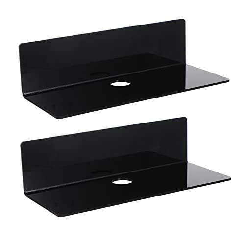 DECORNIJIA 2Stücke Wandregal für Lautsprecher und Uhren Multifunktionale Ablage für Badezimmer Schlafzimmer Wohnzimmer und Büro Glattes Design ohne Bohren von DECORNIJIA