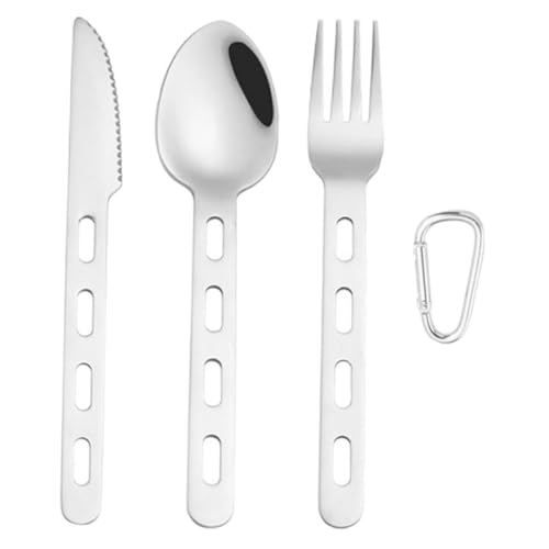 DECORNIJIA 3 Sätze Campingbesteck Teilig mit Löffel Messer Robustes Langlebiges Outdoor Besteck für Reisen und Picknick Leicht und Praktisch für Erwachsene von DECORNIJIA
