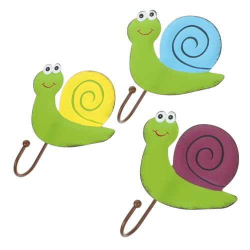 DECORNIJIA 3 Stück Bunte Schnecken Wandhaken aus Robustem Metall Dekorative Schlüssel und Handtuchhaken Platzsparend Kratzfest und Temperaturbeständig für Bad Flur und Garderobe von DECORNIJIA