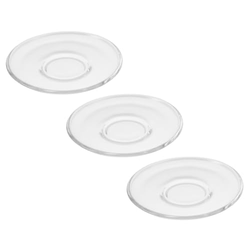 DECORNIJIA 3 Stück Glas Teetassen Untersetzer Transparent Runde Teetassenmatte Hitzebeständig Leicht Zu Reinigen Für Tischschutz Und Dekoration Wiederverwendbar von DECORNIJIA