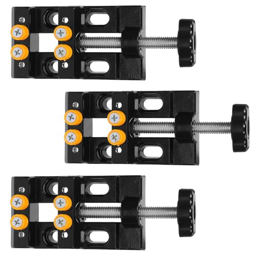 DECORNIJIA 3 Stück Mini Tischschraubstock Aluminiumlegierung Kompakt Einstellbar Kleine Werkbankklemme für Schmuck Uhren Reparatur DIY Basteln Schnelles Festklemmen von DECORNIJIA