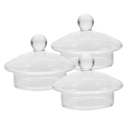 DECORNIJIA 3 Stück Teiliges Glas Teekannen Transparentes Hitzebeständiges Teekannen zubehör Ersetzbare Glasdeckel für Teekanne Einfach zu Reinigen und Aromabewahrend von DECORNIJIA