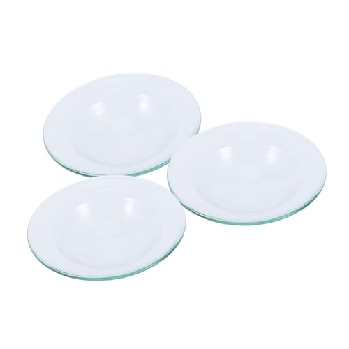DECORNIJIA 3 Stück Teiliges Rundes Glas wachsschmelzschälchen Hitzebeständig Ersatz ölwärmer Teller Stabile Form für Aromatherapie wachswärmer und Duftlampen Leicht zu Reinigen Vielseitig von DECORNIJIA