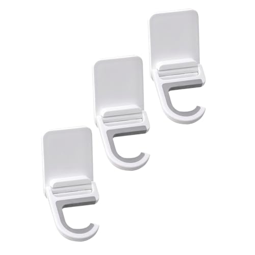 DECORNIJIA 3 Stück Teiliges Selbstklebende Mophalter Wandhaken ohne Bohren Starke Haftung Wasser Hitzebeständig Faltbar Platzsparend für Mopps und Haushaltsutensilien in Küche und Bad Weiß von DECORNIJIA