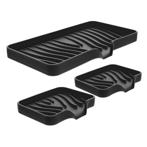 DECORNIJIA 3 Stück Teiliges Silikon Seifenschalen Abfluss rutschfeste Seifendosen für Küche und Badezimmer Selbstentleerende Seifenhalter in Schwarz Platzsparend und Einfach zu Reinigen DECORNIJIA 3 Stück Teiliges Silikon Seifenschalen Abfluss rutschfeste Seifendosen für Küche und Badezimmer Selbstentleerende Seifenhalter in Schwarz Platzsparend und Einfach zu Reinigen von DECORNIJIA
