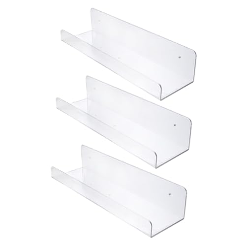 DECORNIJIA 3 Stück Teiliges Transparentes Wandregal Multifunktionales Schwebendes Aufbewahrungsregal für Küche Bad Wohnzimmer und Schlafzimmer Wandmontiertes Wetterbeständiges Wandregal zur von DECORNIJIA