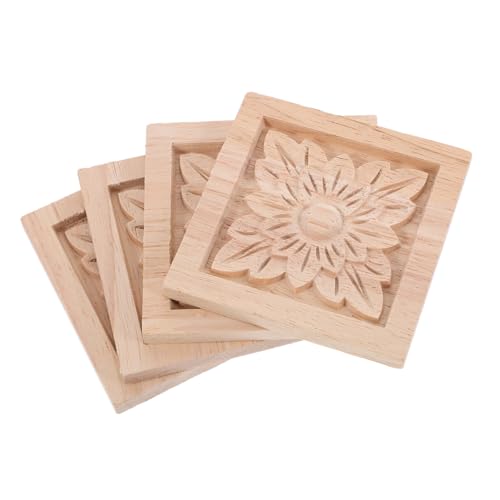 DECORNIJIA 4 Stück Holz Geschnitzte Dekorative Applikationen Quadratische Möbelverzierung Vielseitige Holzornamente für Bett Tür Schrank Einfache DIY Installation Pflegeleicht Elegante DECORNIJIA 4 Stück Holz Geschnitzte Dekorative Applikationen Quadratische Möbelverzierung Vielseitige Holzornamente für Bett Tür Schrank Einfache DIY Installation Pflegeleicht Elegante von DECORNIJIA