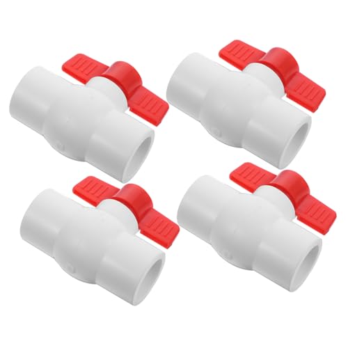 DECORNIJIA 4 Stück PVC Kugelhähne Absperrventile für Kaltwasserleitungen und Bewässerungssysteme mit T Griff für Einfache Handhabung von DECORNIJIA