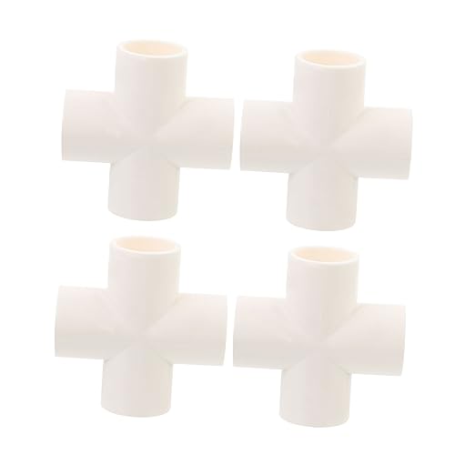 DECORNIJIA 4 Stück PVC Verbinder Teiliges Robuster PVC Rohrverbinder für Wasserverteiler und DIY Frostbeständig Glatte Oberfläche Vielseitig Einsetzbar für Pools Möbel und Rahmenbau von DECORNIJIA
