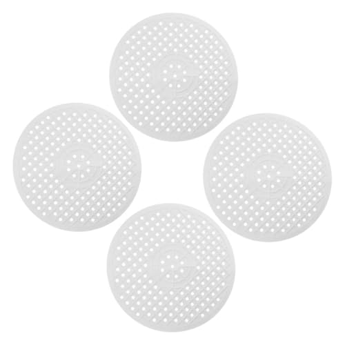 DECORNIJIA 4 Stück Runde Abtropfmatten aus Gummi mit Schnellablauf Spülbeckenschutz und Zuschneidbarer Unterlage für Geschirr Töpfe und Gläser Küche Flexibel und Langlebig Weiß von DECORNIJIA