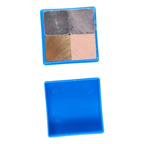 DECORNIJIA 4 Stück Teiliges Dichtewürfel Set Kantenlänge aus Kupfer Eisen Aluminium Holz für Unterricht Hobbys Sammlung mit Glatten Geformten Lernwürfeln Praktischer Aufbewahrungsbox von DECORNIJIA