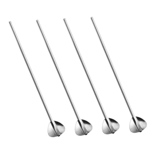 DECORNIJIA 4 Stück Teiliges Edelstahl Strohhalmlöffel Dessertlöffel Mehrzweck Rührstäbe für Kuchen Eis Kaffee Partybedarf Wiederverwendbar von DECORNIJIA