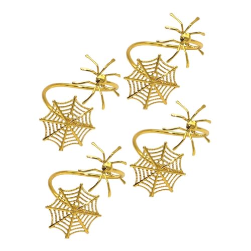 DECORNIJIA 4 Stück Teiliges Halloween Serviettenringe Metall mit Spinnennetz Design Stilvolle Party Deko Praktische Serviettenhalter für Festliche Halloween Tischdekoration DECORNIJIA 4 Stück Teiliges Halloween Serviettenringe Metall mit Spinnennetz Design Stilvolle Party Deko Praktische Serviettenhalter für Festliche Halloween Tischdekoration von DECORNIJIA