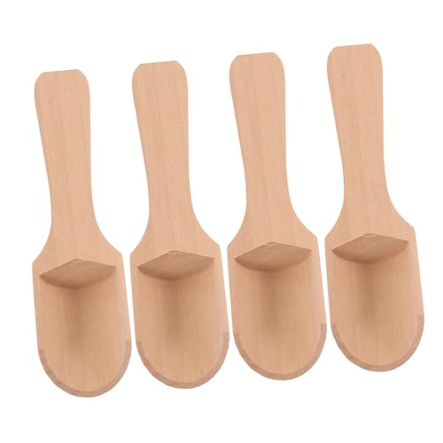DECORNIJIA 4 Stück Teiliges Holzlöffel Kleine Salz und Gewürzlöffel aus Natürlichem Holz Multifunktionale Teelöffel mit Glatter Oberfläche Ergonomisch Geformt für Küche und Outdoor Einsatz von DECORNIJIA