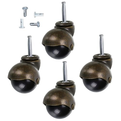 DECORNIJIA 4 Stück Teiliges Möbelrollen Kugelrollen mit Stift für Bürostuhl Ersatz Drehbar Geräuscharm Antike Goldene Lenkrollen für Teppich Parkett Vinyl für Möbel und Werkbänke DECORNIJIA 4 Stück Teiliges Möbelrollen Kugelrollen mit Stift für Bürostuhl Ersatz Drehbar Geräuscharm Antike Goldene Lenkrollen für Teppich Parkett Vinyl für Möbel und Werkbänke von DECORNIJIA
