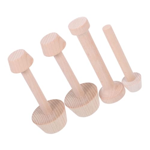 DECORNIJIA 4 Stück Teiliges Set Holzbackform Tart Stampfer Doppelseitig Tart Formen für Kuchen Gebäck Pies Dessert Backzubehör Küchenhelfer von DECORNIJIA