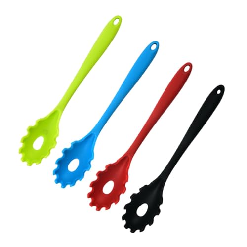 DECORNIJIA 4 Stück Teiliges Silikon Nudelkellen in Verschiedenen Farben Praktische Spaghettilöffel mit Integriertem Nudel Filter Vielseitig für Pasta Gemüse und Obst Einfach zu Reinigen und DECORNIJIA 4 Stück Teiliges Silikon Nudelkellen in Verschiedenen Farben Praktische Spaghettilöffel mit Integriertem Nudel Filter Vielseitig für Pasta Gemüse und Obst Einfach zu Reinigen und von DECORNIJIA