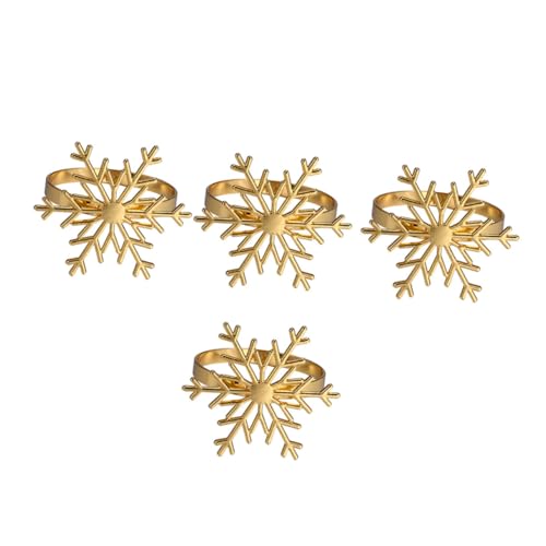 DECORNIJIA 4 Stück Teiliges Weihnachts Serviettenringe aus Hochwertiger Legierung Goldfarbene Schneeflocken Designs Langlebig und Leicht zu Reinigen Festliche Tischdeko für Weihnachten Party DECORNIJIA 4 Stück Teiliges Weihnachts Serviettenringe aus Hochwertiger Legierung Goldfarbene Schneeflocken Designs Langlebig und Leicht zu Reinigen Festliche Tischdeko für Weihnachten Party von DECORNIJIA