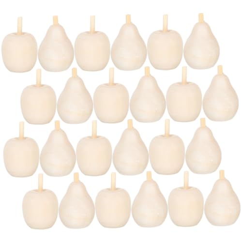 DECORNIJIA 40 Stück Teiliges DIY Holz Obst Figuren Unbemalt für Graffiti Malen Handwerk Holzfiguren Basteln Obstformen Holzornamente zum Dekorieren von DECORNIJIA
