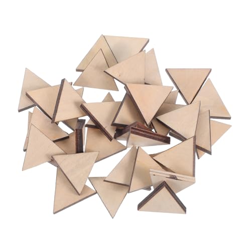 DECORNIJIA 40 Stück Teiliges Holzdreiecke aus Robustem Holz Unlackierte DIY Craft Tiles Vielseitige Holzstücke für Heim und Bürodekoration Natürliche Unvollendete Holz Mosaikstücke von DECORNIJIA