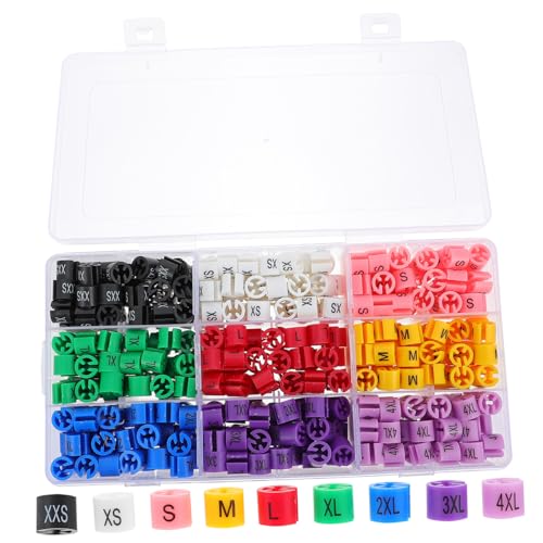 DECORNIJIA 450 Stück Teiliges Farbiger Kunststoff Kleiderbügel Größenmarker Langlebige Glatte Größenringe für Haken Kleiderbügel Praktische Kleiderständer Organizer für Zuhause und Laden von DECORNIJIA