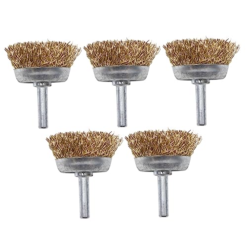 DECORNIJIA 5 Stück Teiliges Edelstahl Drahtbürsten Handbohrer Bürstenkopf für Metallreinigung Entrostung Polieren Schleifen Langlebiges Zubehör für Werkstatt und Industrielle Anwendung von DECORNIJIA