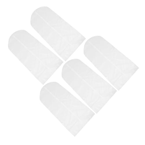 DECORNIJIA 5 Stück Teiliges Halbtransparente Kleidersäcke aus Strapazierfähigem Peva Wasserabweisend Faltbar und Leicht mit Offenem Boden für Kleiderbügel für Anzüge und Mäntel im Haushalt von DECORNIJIA