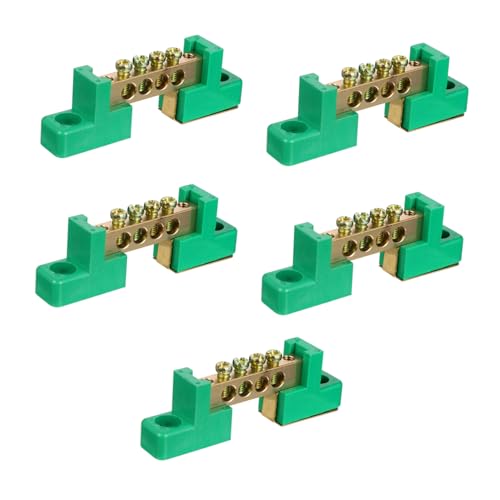 DECORNIJIA 5 Stück Teiliges Kupfer Schraubklemmen Flammhemmender und Hitzebeständiger Terminalblock mit Isoliergehäuse Hohe Leitfähigkeit für Außen Verteilerkasten Modell von DECORNIJIA