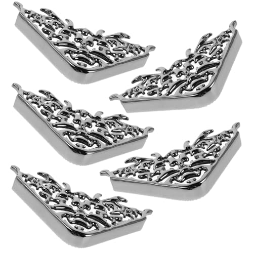 DECORNIJIA 5 Stück Teiliges Metall Eckenschutz Hohl Gestaltete Dreiecksecken Robuster Taschen Kantenschutz Eleganter Schutz für Notizbuch Ordner und Handtaschen Vielseitiges DIY Zubehör von DECORNIJIA