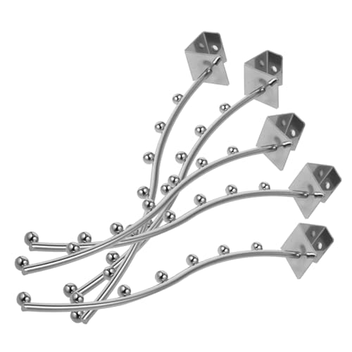 DECORNIJIA 5 Stück Teiliges Wandmontage Kleiderhaken aus Leichtem Metall mit Perlendesign Stabile Aufhängung für Kleine Kleiderstangen Platzsparend und Robust für Bekleidungsgeschäfte und DECORNIJIA 5 Stück Teiliges Wandmontage Kleiderhaken aus Leichtem Metall mit Perlendesign Stabile Aufhängung für Kleine Kleiderstangen Platzsparend und Robust für Bekleidungsgeschäfte und von DECORNIJIA