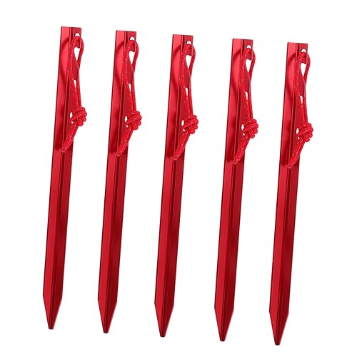 DECORNIJIA 5 Stück Teiliges Zeltheringe Verstellbar Heringe mit Windseil Camping Zubehör Robuste Zeltnägel für Festen Halt bei Festem Boden Rot DECORNIJIA 5 Stück Teiliges Zeltheringe Verstellbar Heringe mit Windseil Camping Zubehör Robuste Zeltnägel für Festen Halt bei Festem Boden Rot von DECORNIJIA