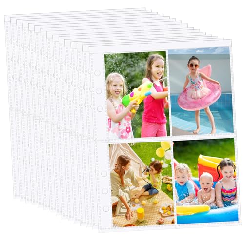 DECORNIJIA 50 Stück Klarsichthüllen Einlagen mit Fächern Transparente Trading Card Binder Pages aus Robustem PP Schützende Sammelkarten Hüllen für Baseball Spiel Fotokarten Ordner Zubehör von DECORNIJIA