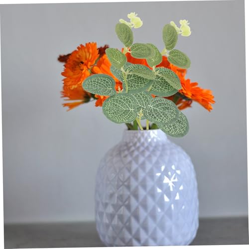 DECORNIJIA 50 Stück Künstliche Eukalyptuszweige Wetterfest UV beständig Langlebig Täuschend Echt Aussehende Deko für Innen und Außen für Tisch Sims Wohnzimmer und Garten von DECORNIJIA