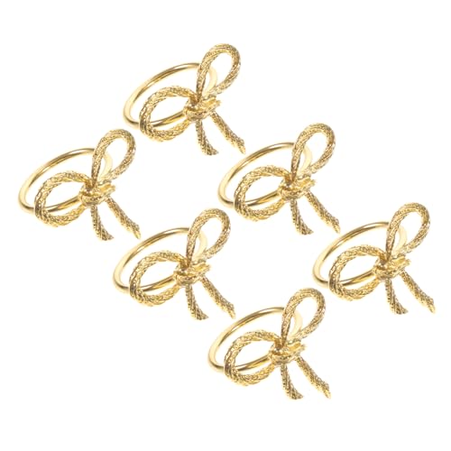 DECORNIJIA 6 Stück Serviettenringe in Roségold Schleifen Design Napkin Ring Halter Tischdeko für Hochzeit Familienfeiern Bankette und Festliche Dinner Stilvolle Weihnachts Tischdeko von DECORNIJIA