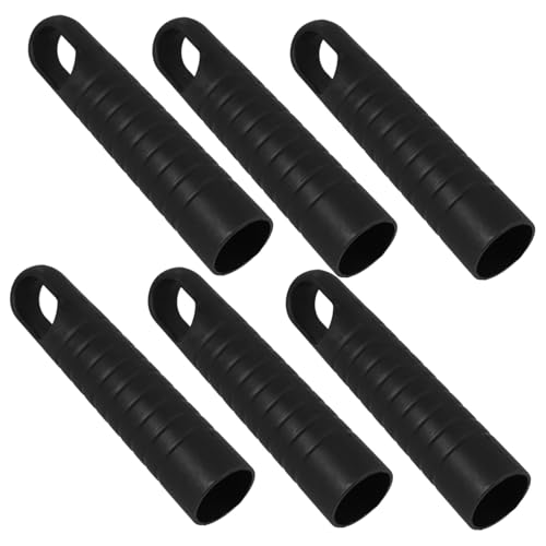 DECORNIJIA 6 Stück Teiliges Besen und Mop Griffkappen Endkappen Ersatzgriffe für Stielhalter Besenstielgriff Schwarz Ergonomisch Handfreundlich für Komfortables Reinigen von DECORNIJIA