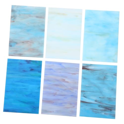 DECORNIJIA 6 Stück Teiliges DIY Kathedralglas Farbiges Glas für Fenster Lampenschirme Kerzenhalter und Bastelprojekte Vielseitige Mosaikfliesen für Heimdekoration und Kunsthandwerk von DECORNIJIA