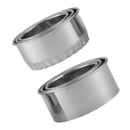 DECORNIJIA 6 Stück Teiliges Edelstahl Dumpling Wrapper Maker Set mit Glatten Rostfreien Ausstechformen für Runde und Gezackte Teigtaschen Einfache Handhabung Langlebig und Schnelles von DECORNIJIA