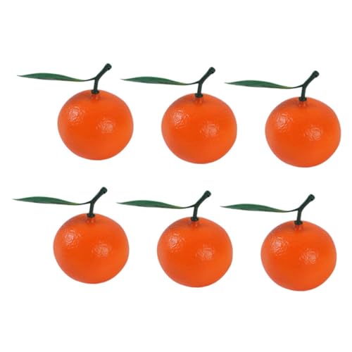 DECORNIJIA 6 Stück Teiliges Künstliche Kleine Orangen aus Lebensechte Deko für Obstladen und Fotorequisiten Mittelgroß mit Realistischem Zweig und Blättern Farbecht Bruchsicher Sicher von DECORNIJIA
